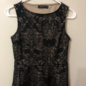 black lace peplum tank